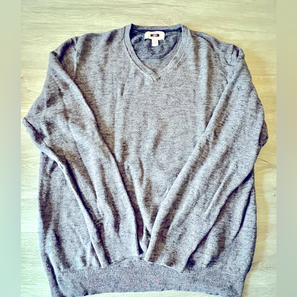 Joseph Abboud Blue/Brown V Neck Sweater XXL